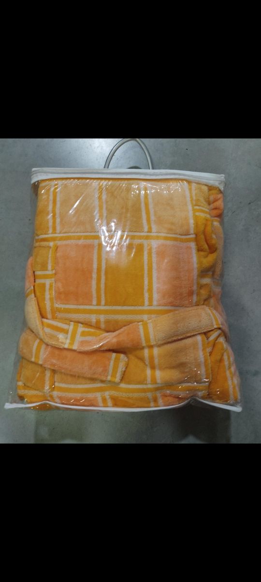 1 Albornoz de rizo naranja y amarillo - Talla L