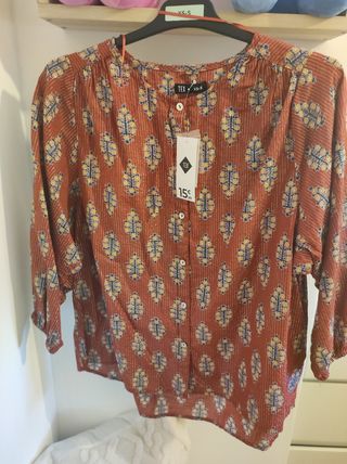 Blusa TEX XS-S marrón dorada