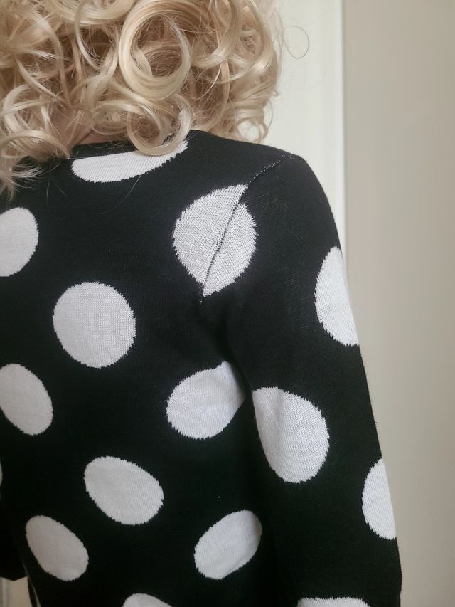 Cardigan pois bianco e nero