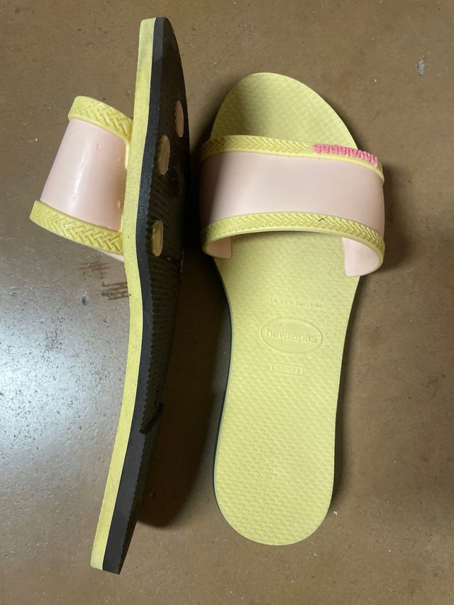 Havaianas amarillas y rosas, talla 37-38