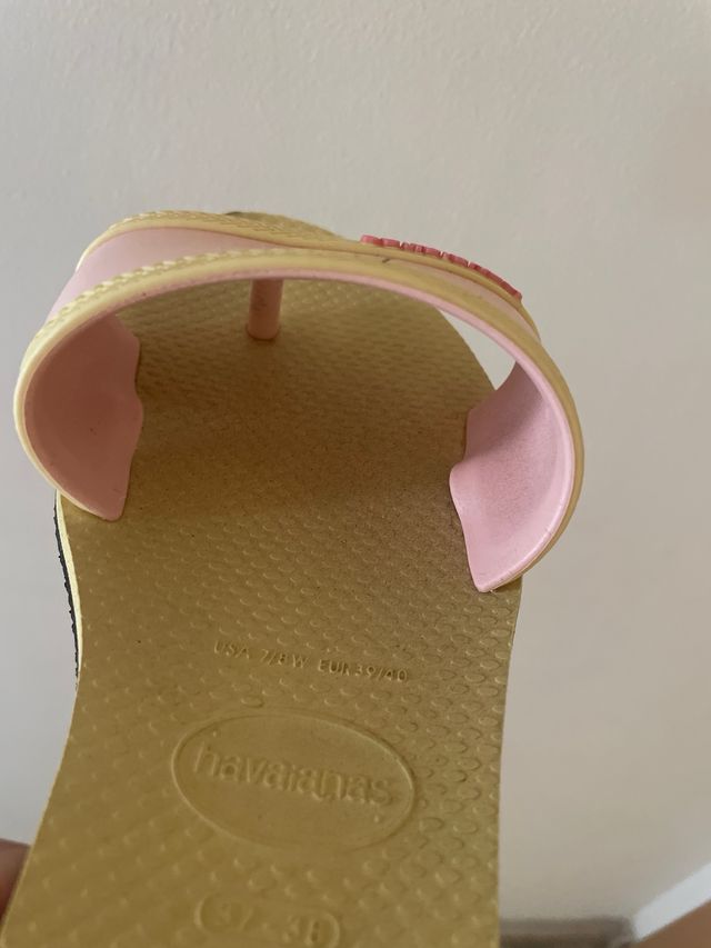 Havaianas amarillas y rosas, talla 37-38