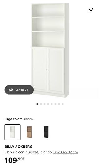 Estantería BILLY/OXBERG IKEA blanca