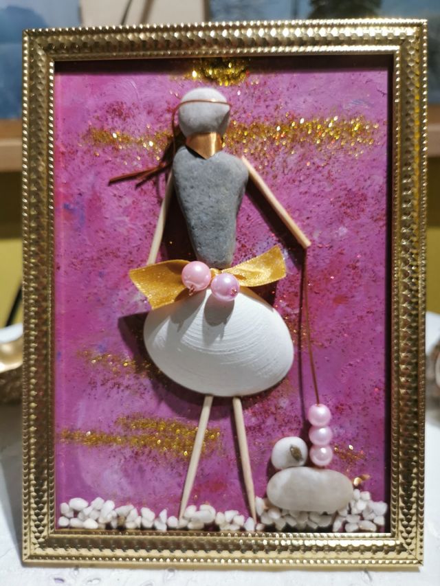 Quadro Decorativo Pietre e conchiglie 13x18