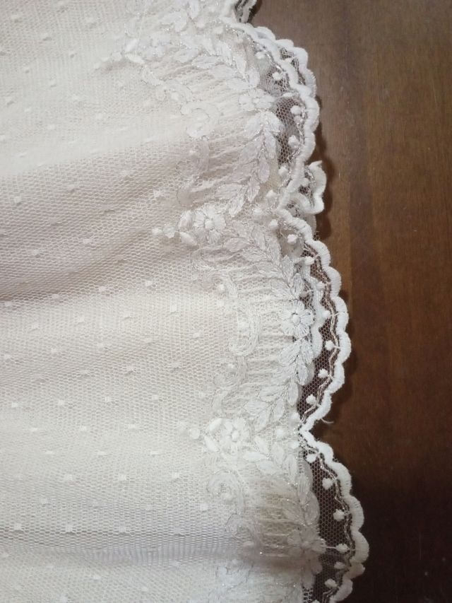 Vestido Dorez 12m crudo, nuevo