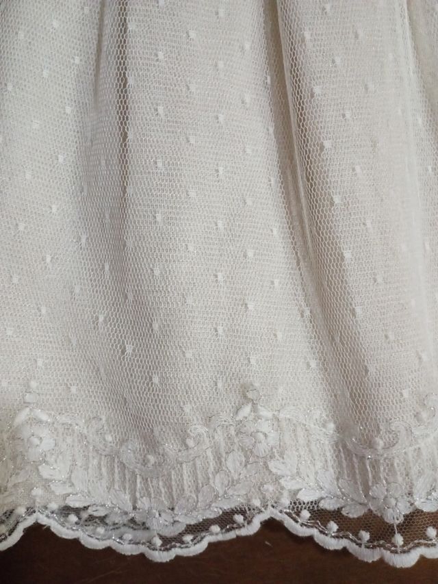 Vestido Dorez 12m crudo, nuevo