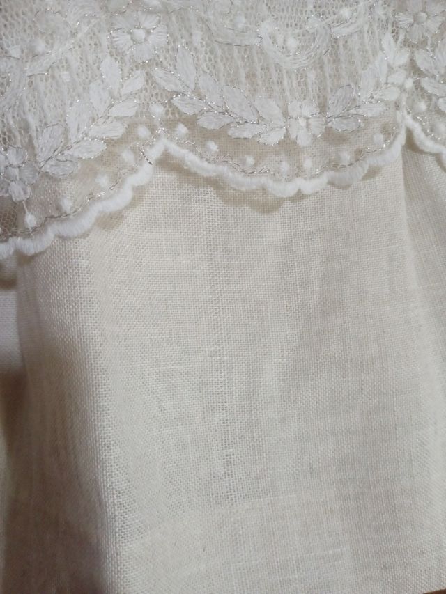 Vestido Dorez 12m crudo, nuevo