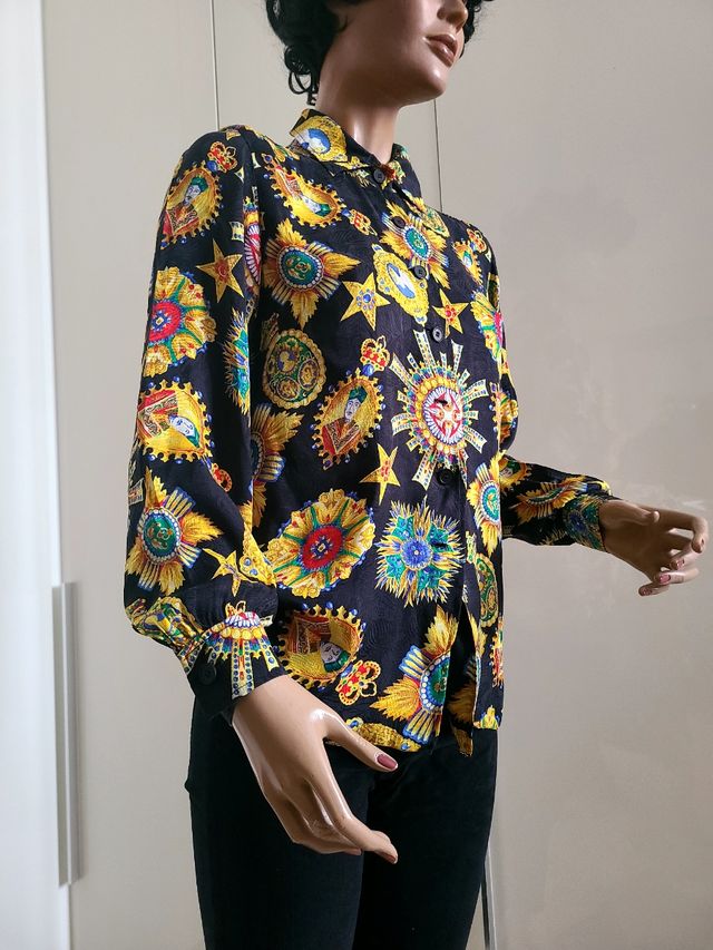 Camicia seta vintage multicolor