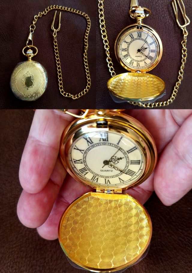 Reloj Bolsillo Dorado 