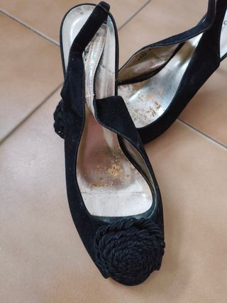 Sandalias negras tacón alto verano