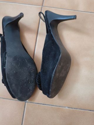 Sandalias negras tacón alto verano