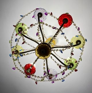 Lampara techo multicolor cristal