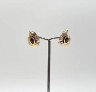 Pendientes de dama de oro 18k con piedras