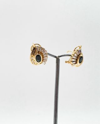 Pendientes de dama de oro 18k con piedras