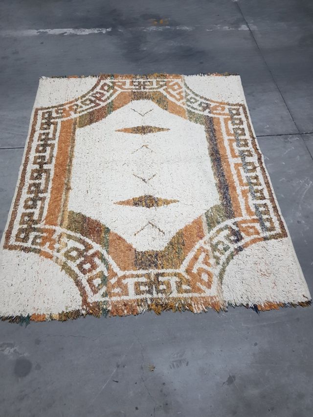 Alfombra Granadina - Beige y Marrón 144 x 170 cm