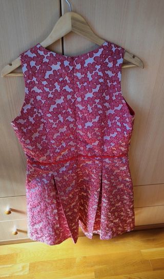 Vestido rojo floral evento
