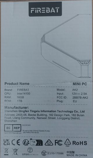 Mini PC FIREBAT AK2 - 16GB-1TB