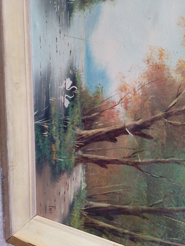 Quadro olio su tela vintage 60x50cm