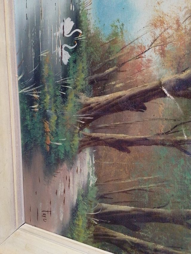 Quadro olio su tela vintage 60x50cm