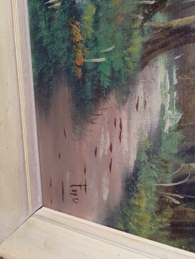 Quadro olio su tela vintage 60x50cm