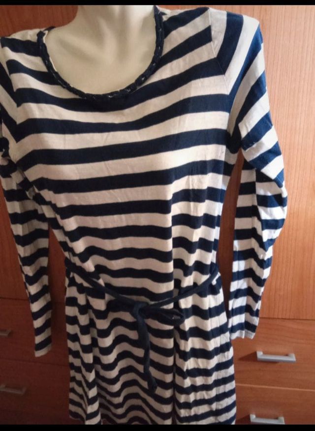 Vestido rayas marino-blanco