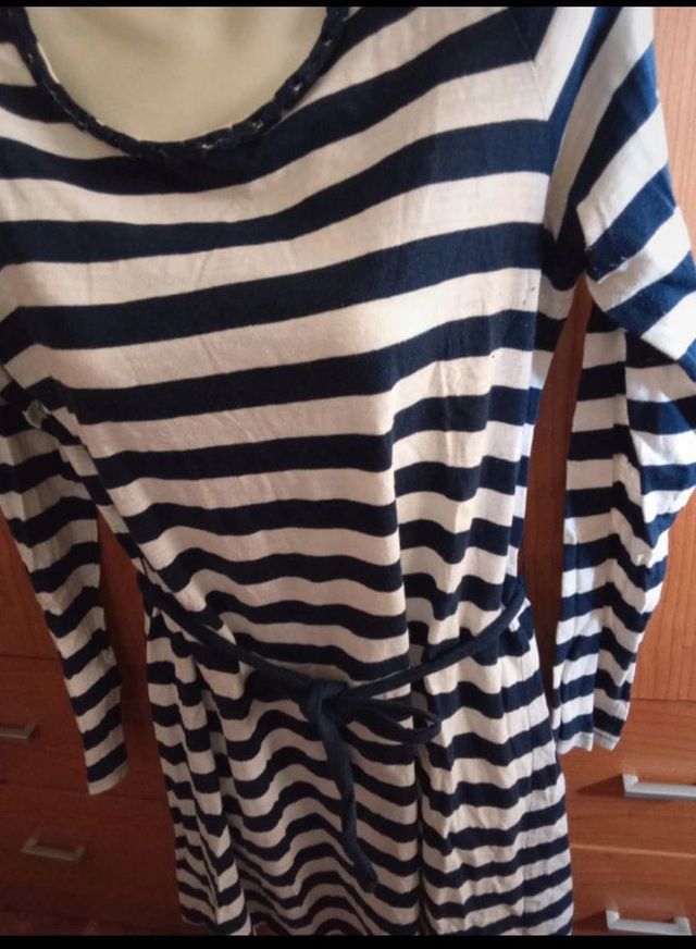 Vestido rayas marino-blanco