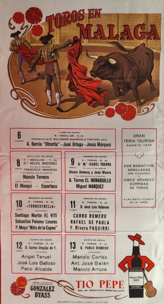 Cartel Toros Málaga 1978
