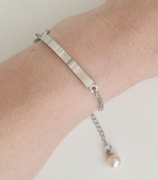 Pulsera acero-perla.