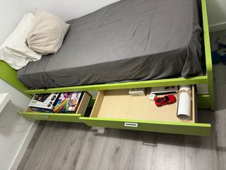 Cama nido infantil verde,