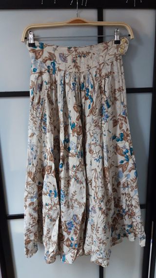 Falda Marella vintage beige-azul