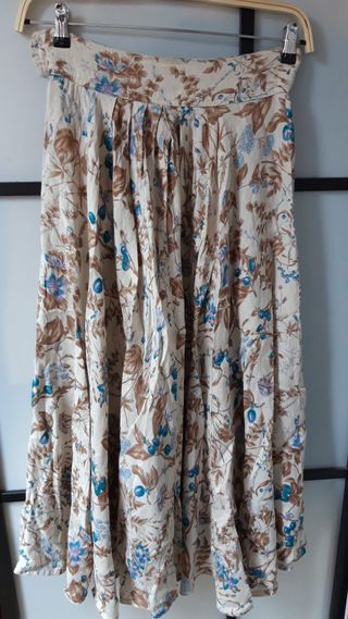 Falda Marella vintage beige-azul