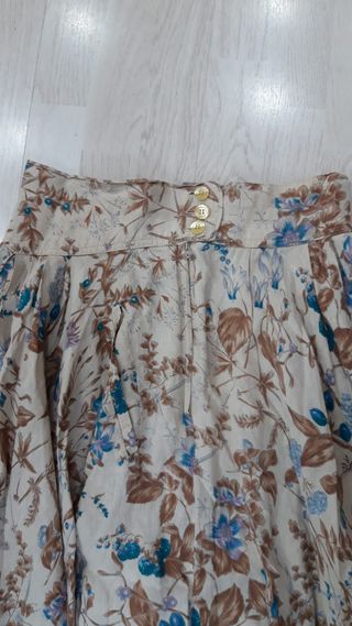 Falda Marella vintage beige-azul