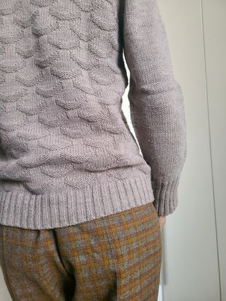 Maglione beige collo alto lana