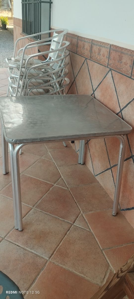 Mesa terraza metálica - cuadrada