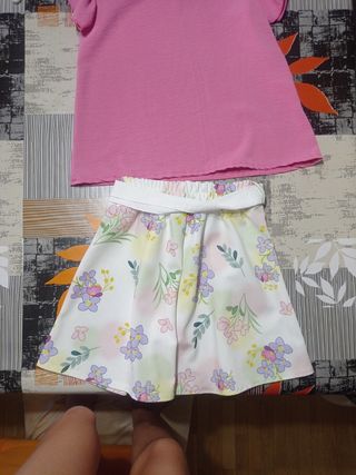 Conjunto verano niña rosa-flores