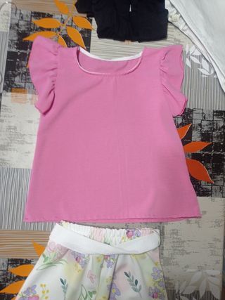 Conjunto verano niña rosa-flores