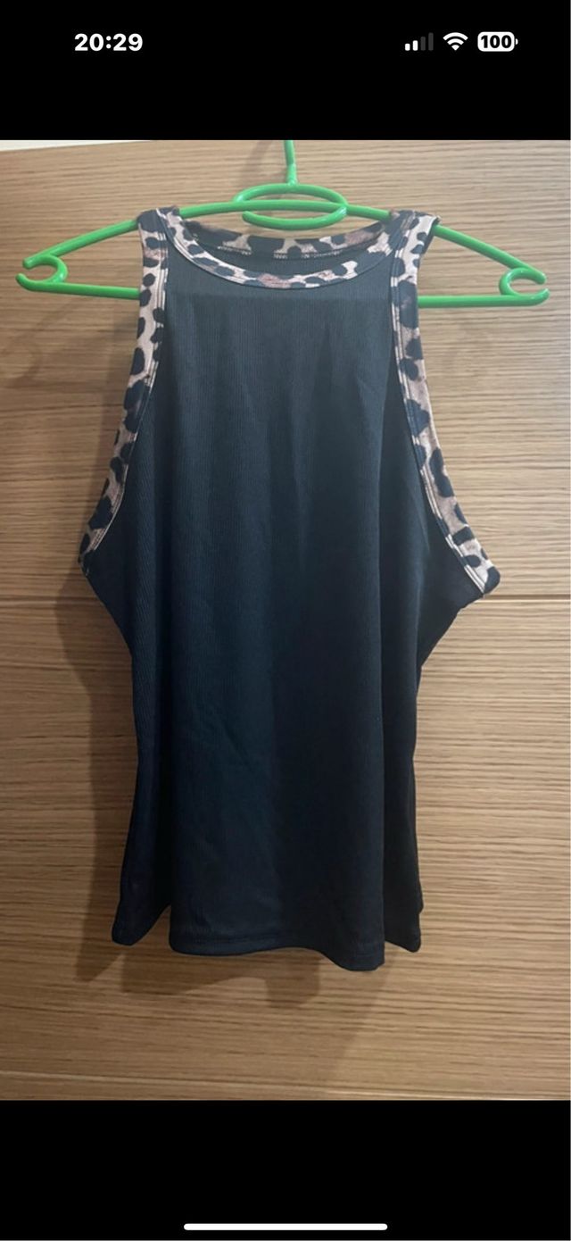 Top nero Zebra - Bretelle