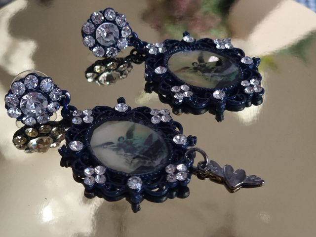 Orecchini vintage angelo blu