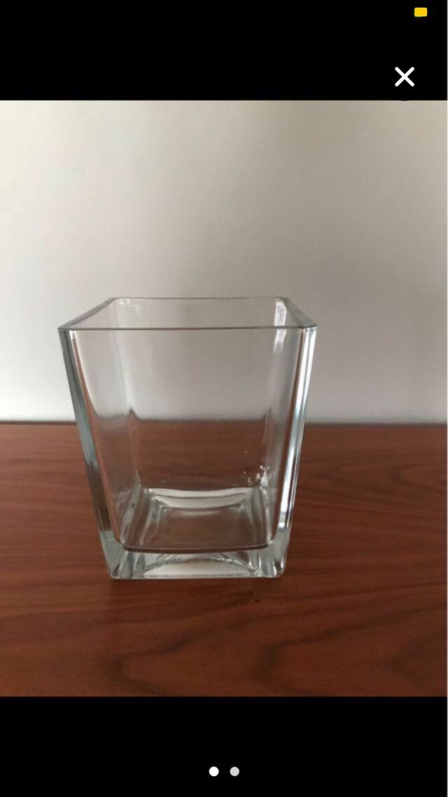 Jarrón cristal cuadrado transparente