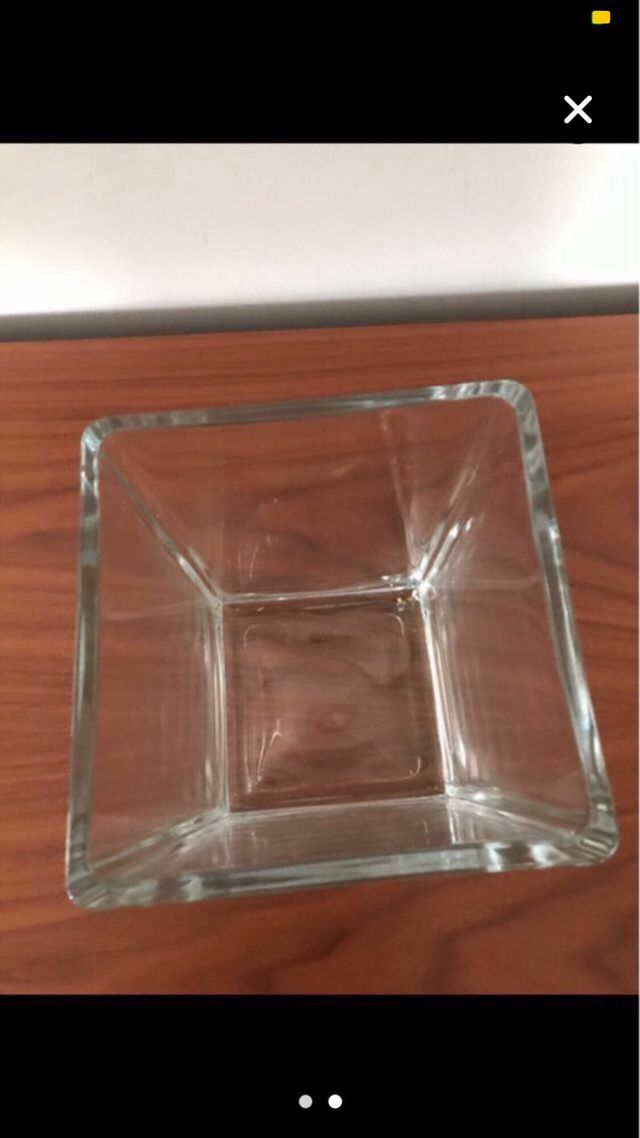 Jarrón cristal cuadrado transparente