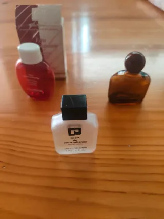 Miniature di profumi Clarins, Victor, Paco Rabane.