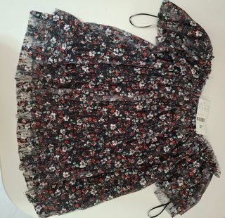 Blusa negra floral - Talla S