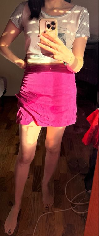 Minifalda fucsia ZARA L - Nueva