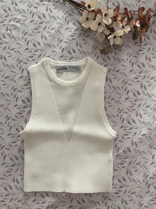 Crop top Bershka blanco talla XS