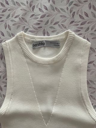 Crop top Bershka blanco talla XS