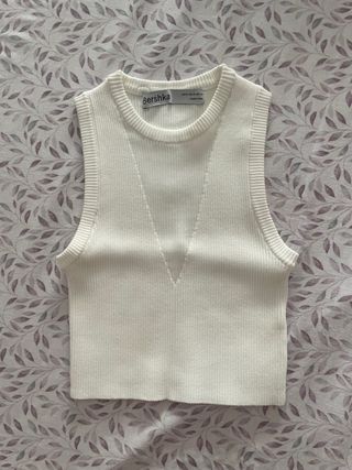 Crop top Bershka blanco talla XS