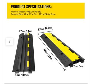 5 Rampas Protectoras Cables - 2 canales