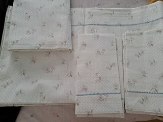 Lenzuola matrimoniali cotone a fiorellini + 2 fede