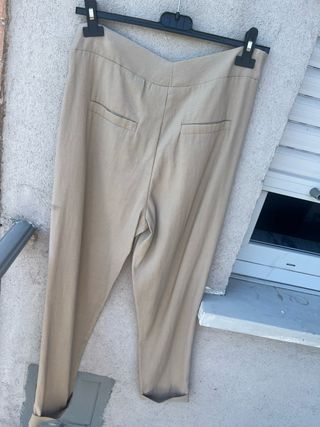 Pantaloni Cotone Beige Tg XS