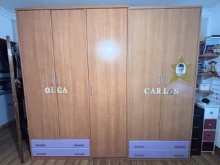 Muebles infantiles: cama nido + cómoda+armario