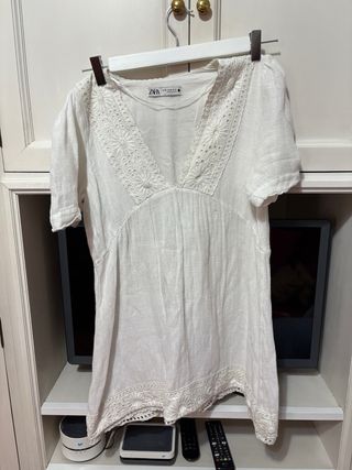 Vestido Zara blanco XS